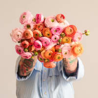 With Heart: Every Mother Counts Ranunculus - 40 stems! view 3
