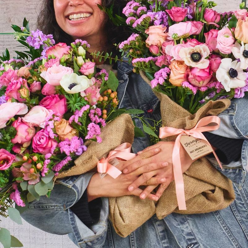 Farmgirl Flowers Burlap-Wrapped Bouquets