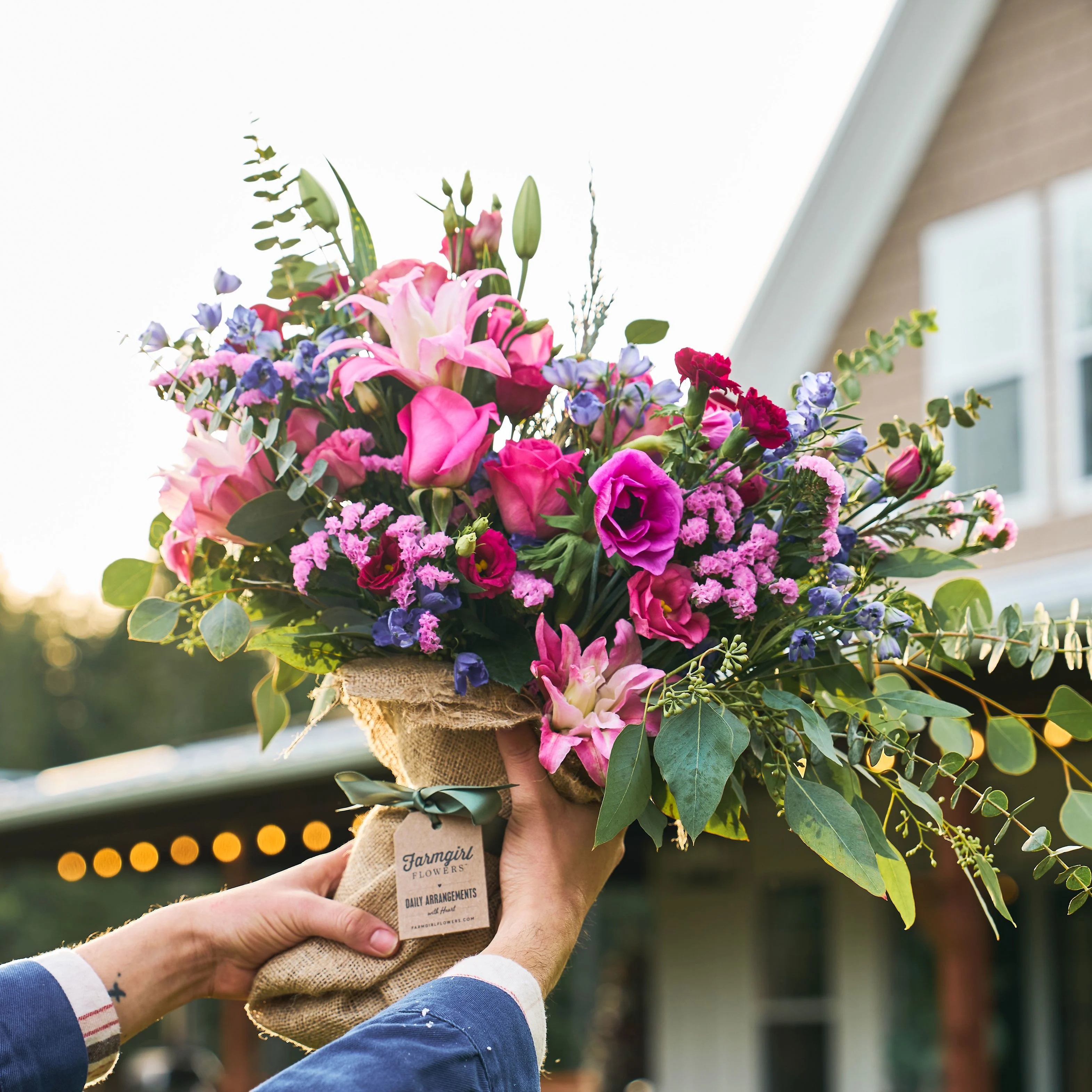 Just Right Burlap Wrapped Bouquet