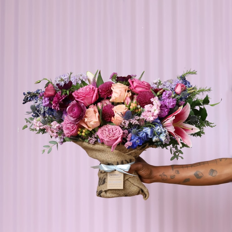 Big Love Burlap Wrapped Bouquet Farmgirl Flowers