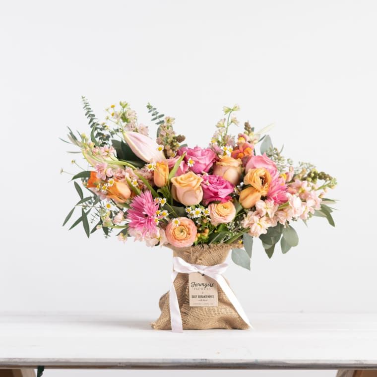 Burlap Wrapped Bouquets