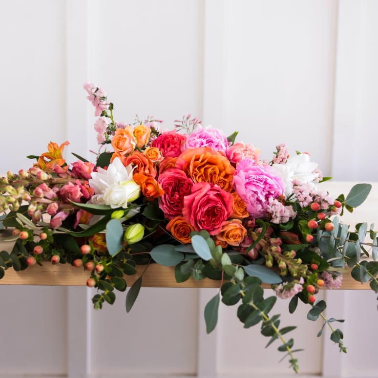 Just Right Burlap Wrapped Bouquet with Peonies!