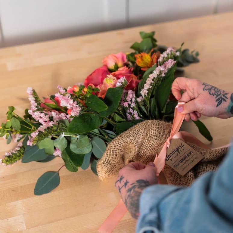 The Fun Size Burlap Wrapped Bouquet