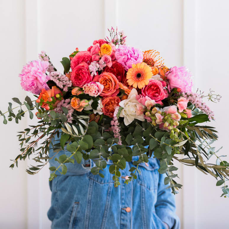 Big Love Burlap Wrapped Bouquet with Peonies!