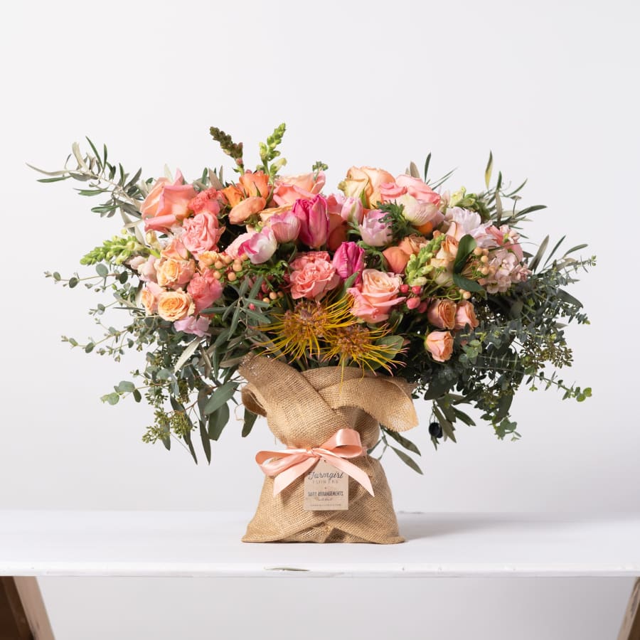 Burlap-Wrapped Bouquets
