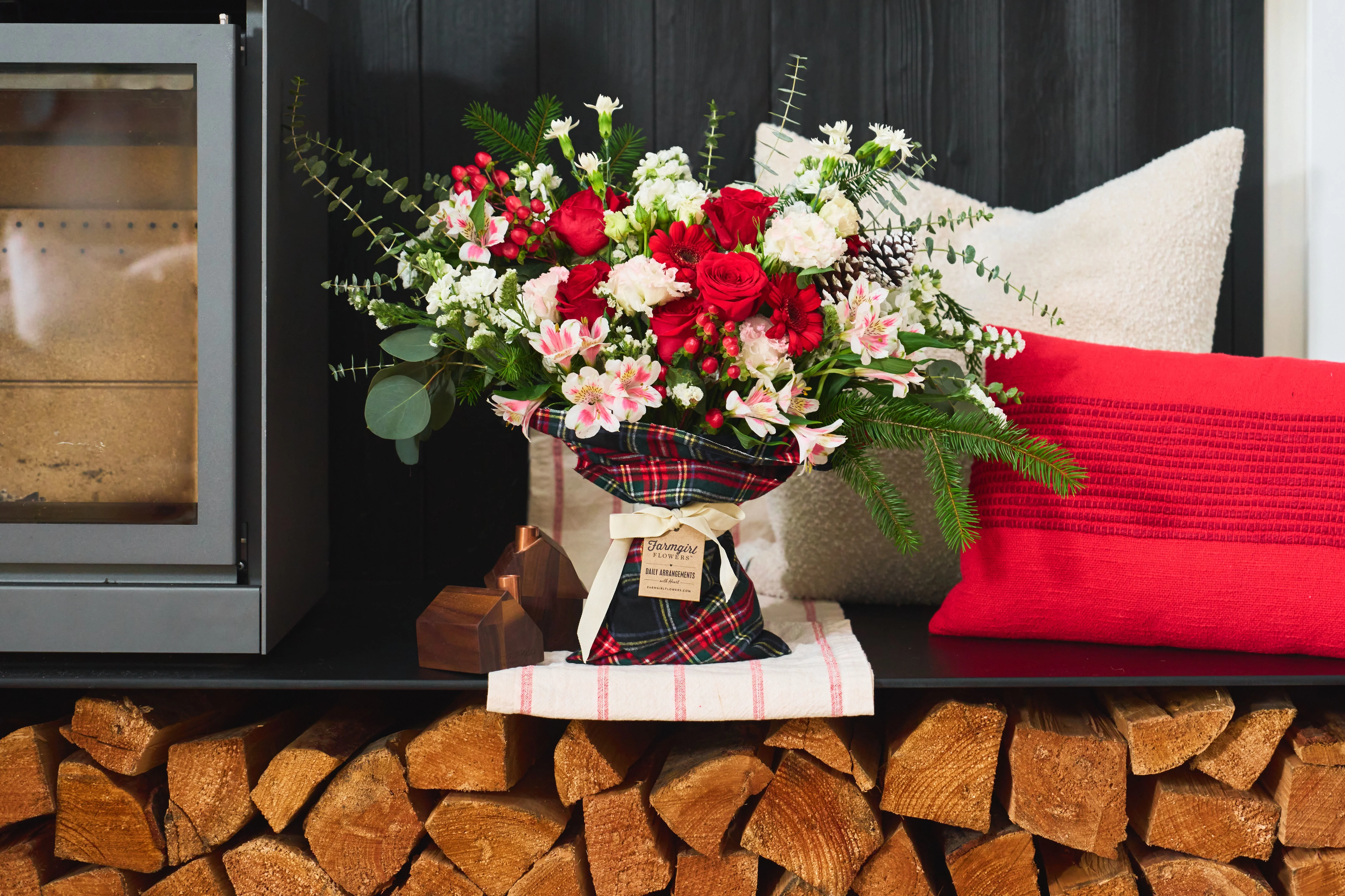 Click to view "With Heart: L.L.Bean Plaid Wrapped Bouquet"